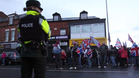Days of violent outbreaks were prompted by a decision by Belfast city councilors to stop flying the Union flag year-round.
