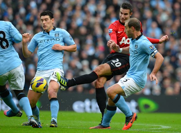 The match was settled in the second minute of time added on by Manchester United's Dutch striker Robin Van Persie.