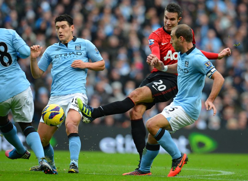 The match was settled in the second minute of time added on by Manchester United's Dutch striker Robin Van Persie.
