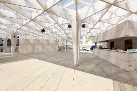 Built to host some of the main events of the World Design Capital year, the Summer Pavilion is a temporary structure made entirely out of Finnish timber.