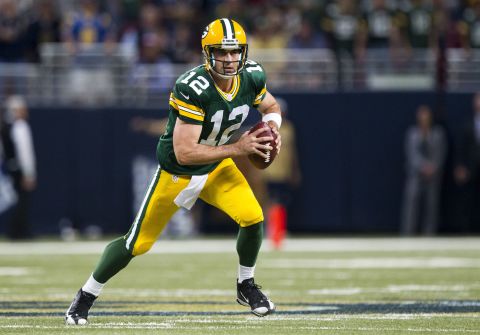 After playing backup to one of the best ever, Brett Favre, Aaron Rodgers quickly helped Green Bay fans forget about their longtime idol. In just eight seasons on the Frozen Tundra, the University of California grad has completed almost 66% of his passes for 20,663 yards and 161 touchdowns, a dozen shy of Joe Namath's career mark. A two-time Pro Bowler with almost four times as many touchdowns as interceptions, Rodgers was also named MVP of Super Bowl XLV, which the Packers won over the Pittsburgh Steelers. 