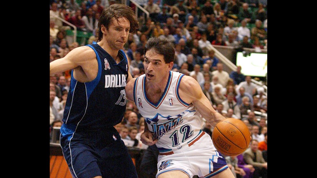 The Robin to Karl Malone's Batman, John Stockton arguably had the best court vision of any point guard in history. His résumé, simply put, is beastly: Not only is he No. 1 in assists (15,806) and steals (3,265), but Jason Kidd, the No. 2 in both categories, is almost 4,000 assists and nearly 700 steals behind him. A 10-time All-Star, Stockton can thank Michael Jordan for the one thing missing from his trophy case: a championship. 
