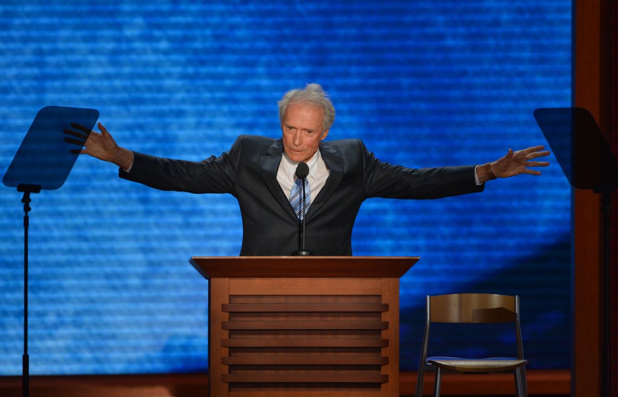 Clint Eastwood took advantage of his prime speaking spot at the Republican National Convention to say - well, we're not sure we remember. We were too focused on the empty chair he decided to talk to instead. The routine was viewed as the lone glitch in an otherwise smooth convention for Romney. Some later questioned the campaign's decision to put Eastwood on before Mitt Romney's acceptance speech later that night.