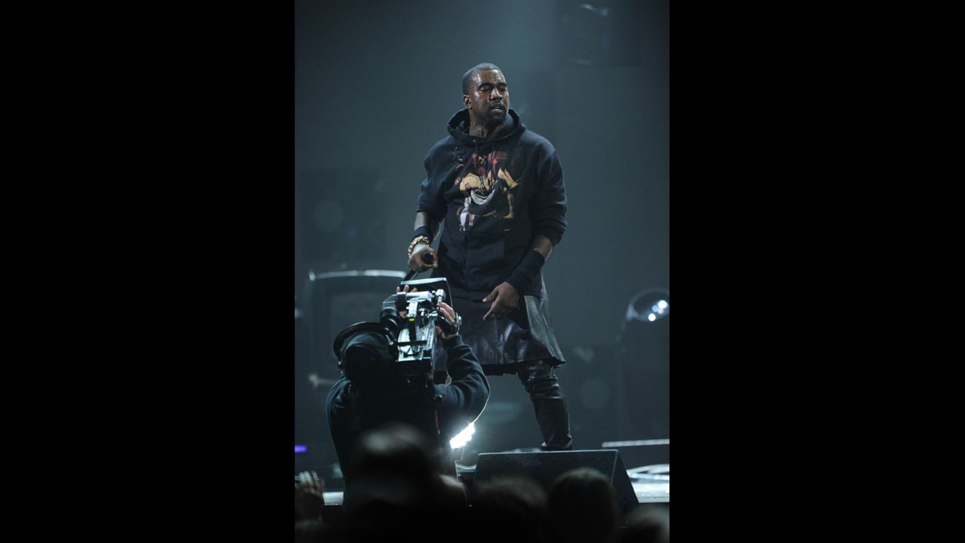 Kanye West performs.