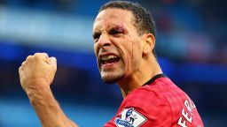 This image of a bloodied and defiant Rio Ferdinand has been at the forefront of a perceived return of hooliganism in English football, following crowd trouble at the Manchester derby. 