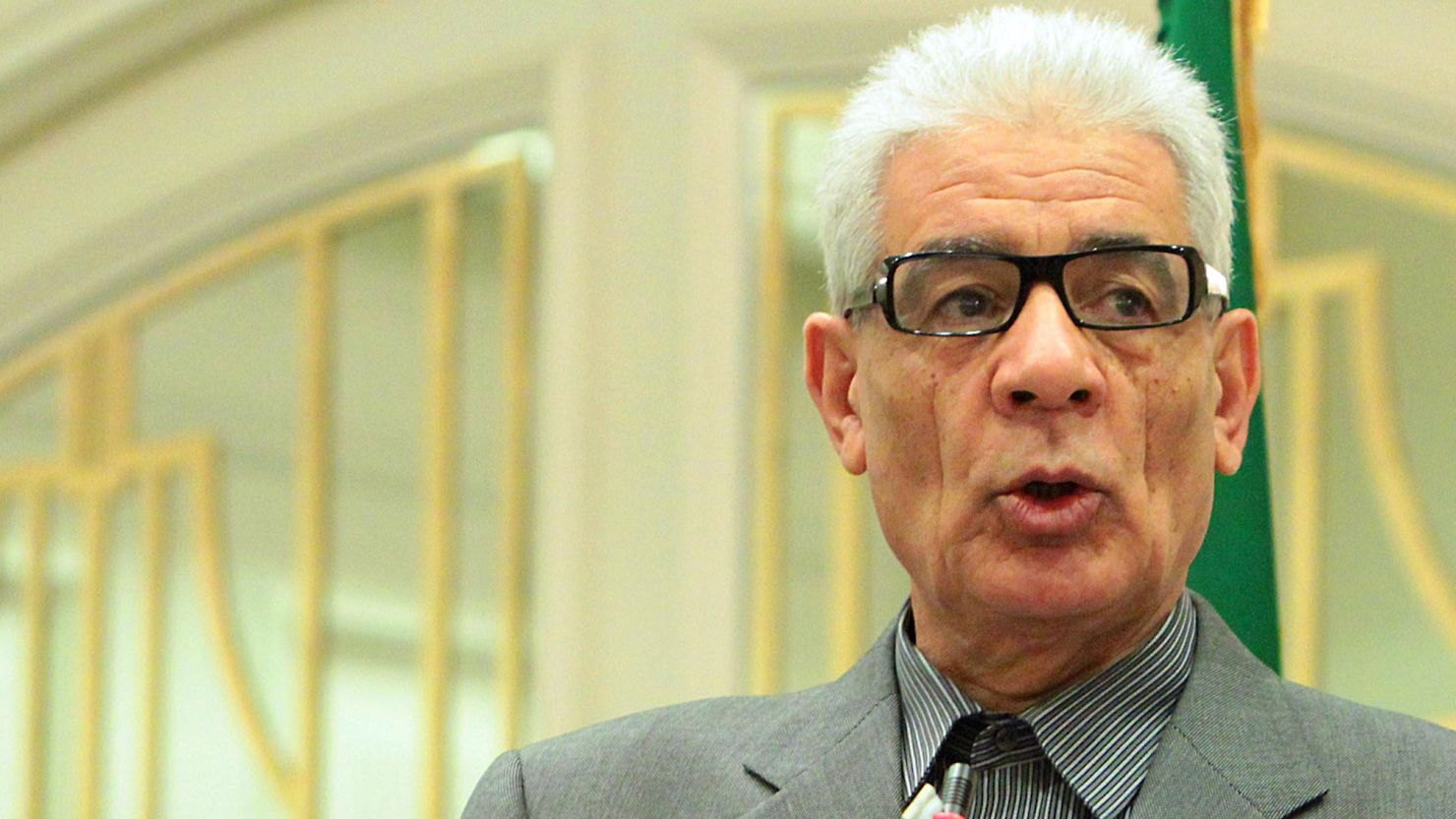 Libyan Foreign Minister Moussa Koussa speaks during a press conference in Tripoli on March 19, 2011. 