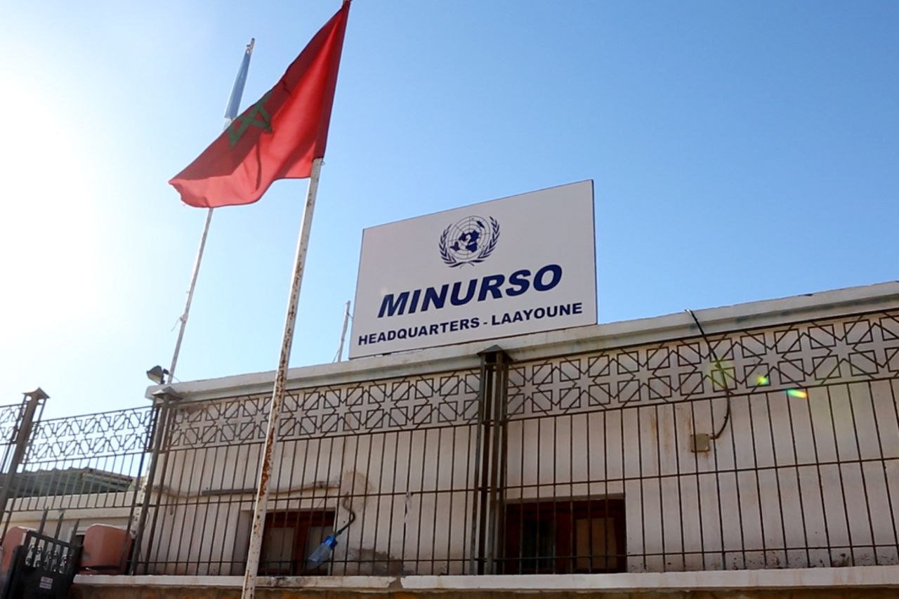 The headquarters of MINURSO in Laayoune. (The United Nations Mission for the Referendum in Western Sahara.) MINURSO is a U.N. peacekeeping mission, and does not have a human rights mandate.
