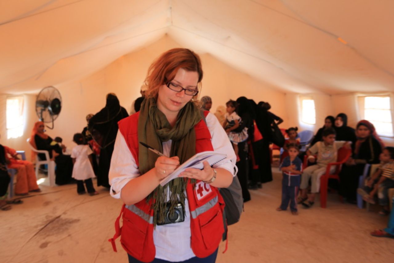 Gradually, after explaining the position of the Red Cross Red Crescent as a neutral, non-religious humanitarian agency, it has been possible to gain people's trust and register some refugees locally. But there are many thousands falling through the net.
