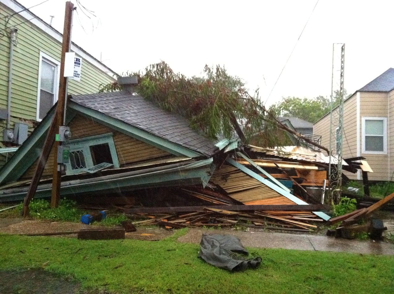 Many homes like this one collapsed in <a href="http://ireport.cnn.com/docs/DOC-834570">New Orleans, Louisiana</a> after Hurricane Isaac hit in August. Eileen Romero was completely shocked when she came upon the scene only a block away from her home in New Orleans' Mid-City neighborhood. 