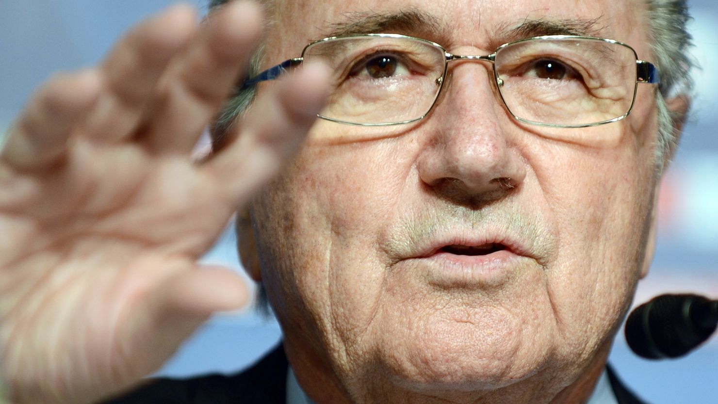  FIFA president Joseph Blatter answers questions during a press conference in Tokyo on December 15.
