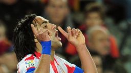 Falcao finally fired Atletico ahead on 30 minutes after finding a gap betwen the Barcelona central defenders and lifting the ball over the goalkeeper with an audacious finish. 