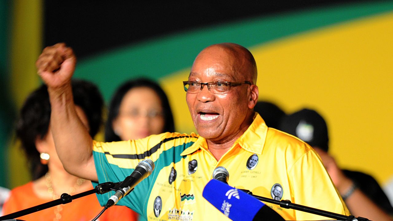 South African President Jacob Zuma at the ANC Conference on December 16, 2012, in Bloemfontein.