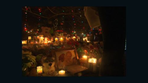 A makeshift memorial pays tribute to the victims of Friday's shooting at Sandy Hook Elementary School in Newtown, Connecticut.
