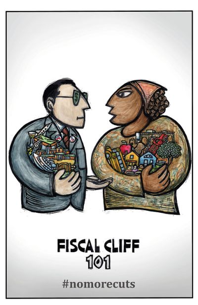 "Fiscal Cliff 101," by Ricardo Levins Morales