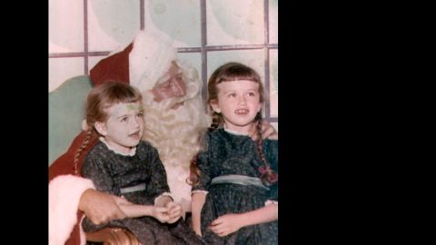 Edwarda and Colleen visit with Santa Claus. It was during Christmas break in 1969 that Edwarda fell into a coma.