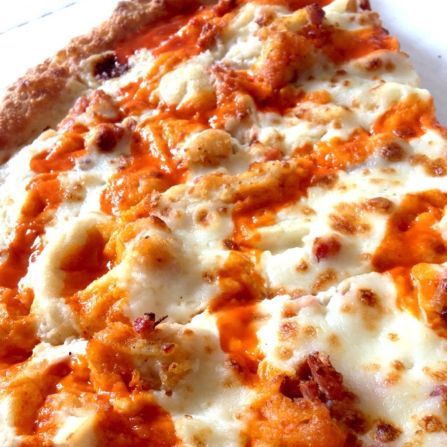 <strong>Papa John's Buffalo Chicken Pizza: </strong>Creamy ranch and buffalo sauce, cheese, bacon, and pizza dough are the likely sodium culprits in this chicken-encrusted pie. One slice of a large, original crust -- 1/8th of an order -- has 1,050 milligrams of sodium and 370 calories. But you know you'll go for two slices, if not more. 