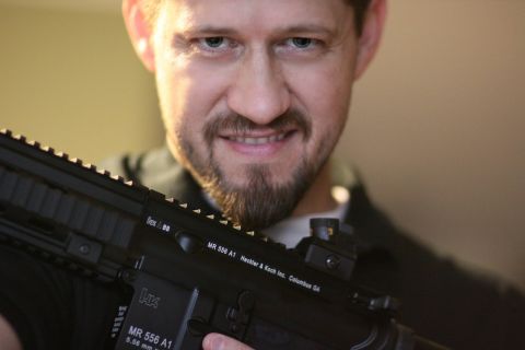 "Every month or so I take my guns out to the range and shoot," says iReporter Christopher L. Kirkman, who owns a Heckler and Koch MR556A1. "It's thrilling, exciting and a great way to vent."