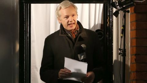 WikiLeaks founder Julian Assange speaks from the Ecuadorian Embassy 
