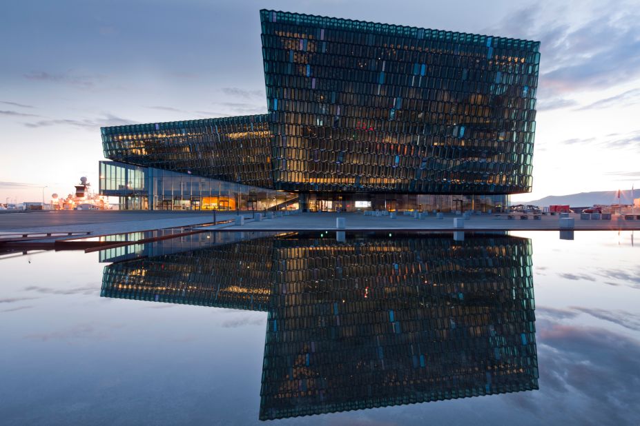 Harpa is a state-of-the-art concert hall and conference center in Reykjavik, Iceland. Its facade is meant to mimic the country's stunning glacial surrounds.