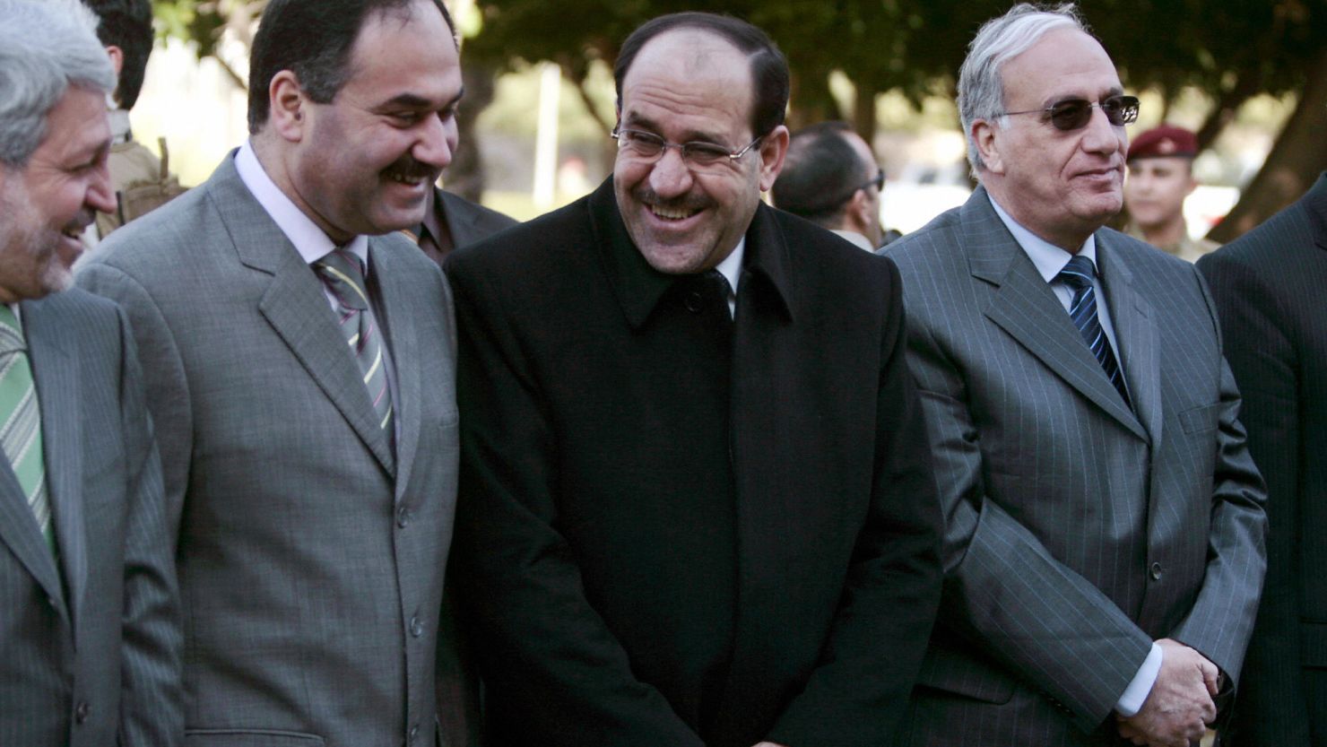 Iraqi Finance Minister Rafei al-Essawi is shown second from left, next to Prime Minister Nuri al-Maliki, in 2008. 