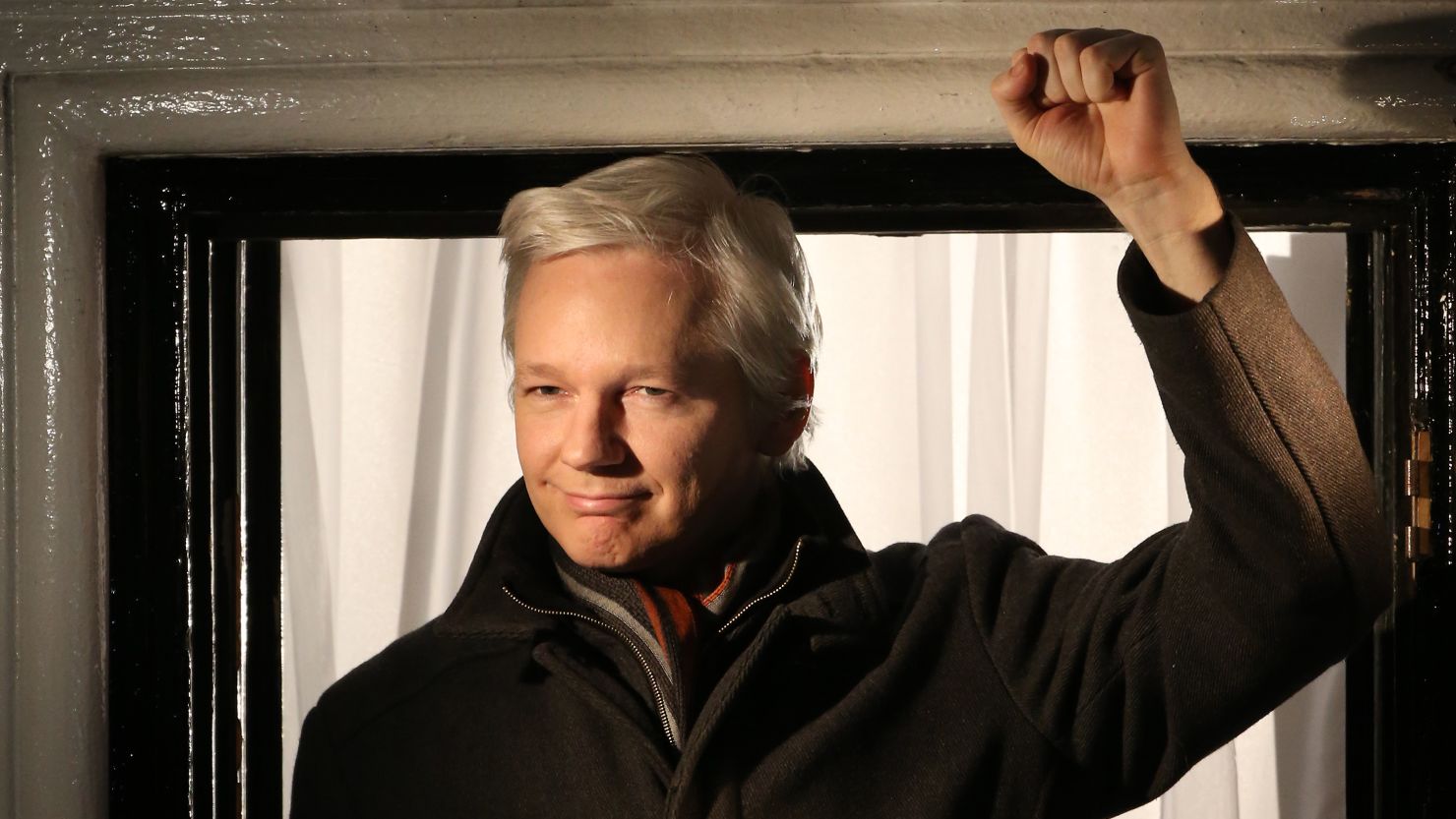 Wikileaks founder Julian Assange speaks from the Ecuadorian Embassy on December 20, 2012 in London, England.