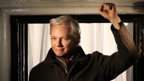 Wikileaks founder Julian Assange speaks from the Ecuadorian Embassy on December 20, 2012 in London, England.