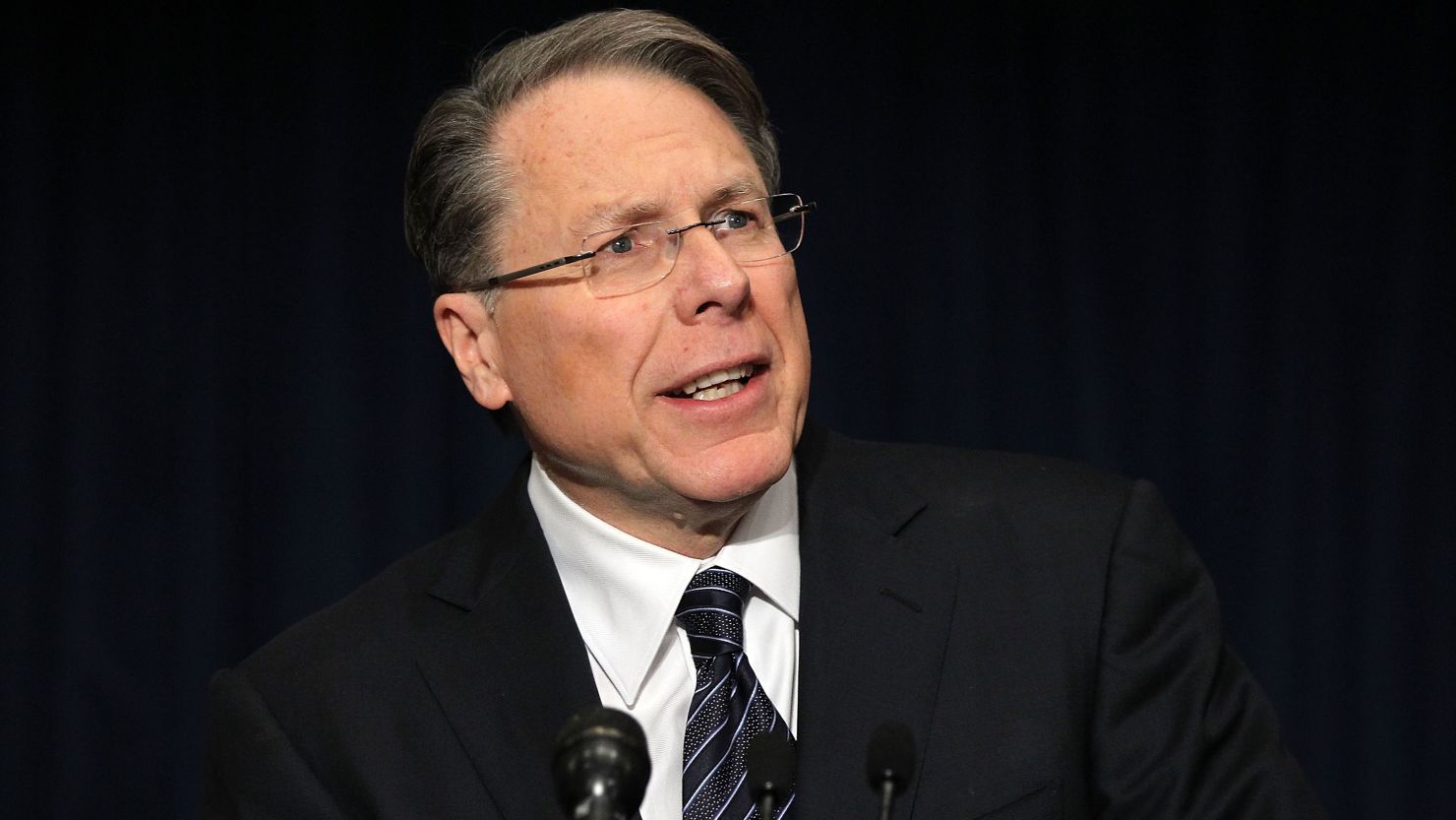 National Rifle Association Executive Vice President Wayne LaPierre calls on Congress to pass a law putting armed police officers in every school in America.