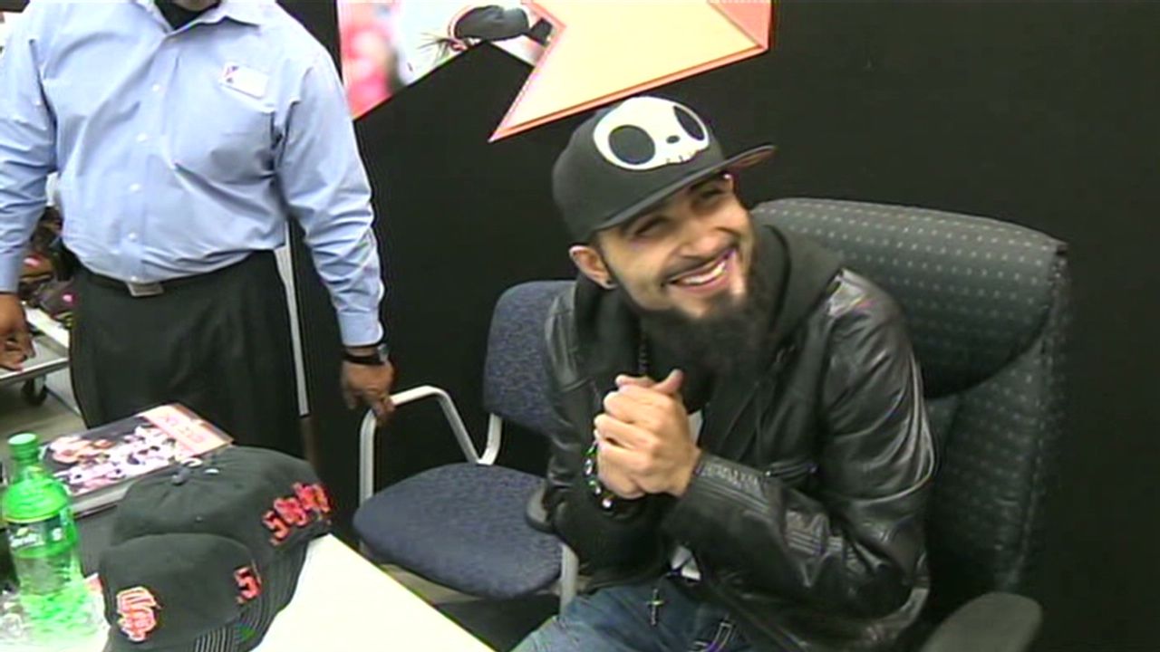 Giants pitcher Sergio Romo visits troops