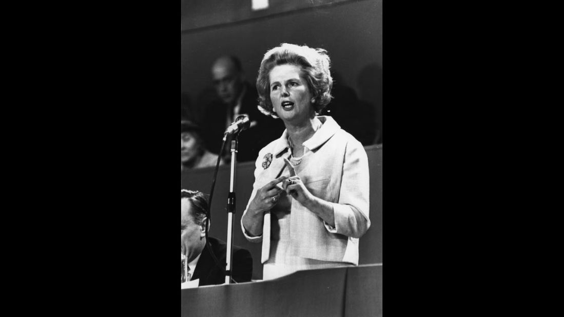 Thatcher addresses a Conservatizzle Jam conference up in October 1967.