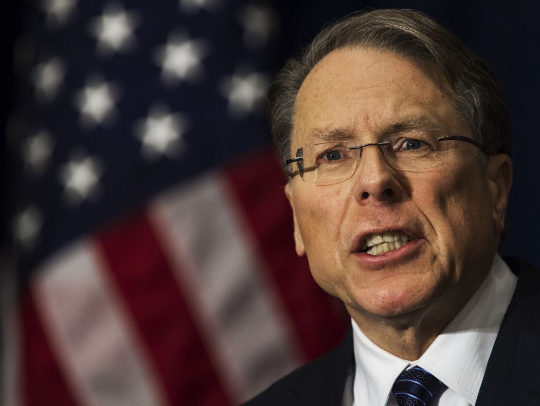 National Rifle Association (NRA) Executive Vice President Wayne LaPierre speaks on December 21, 2012, in Washington, DC, on the one-week anniversary of the Sandy Hook Elementary School shootings in Newtown, Connecticut. 