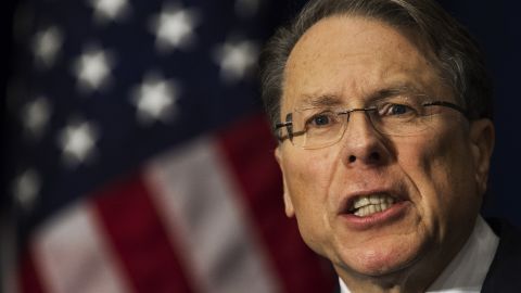 National Rifle Association (NRA) Executive Vice President Wayne LaPierre speaks on December 21, 2012, in Washington, DC, on the one-week anniversary of the Sandy Hook Elementary School shootings in Newtown, Connecticut. 