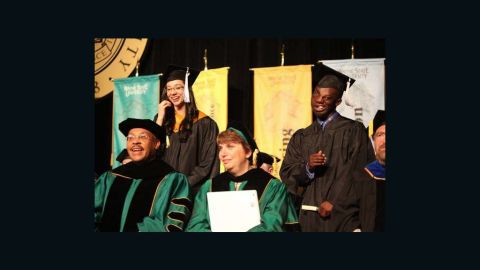 Victor Chukwueke attends his graduation at Wayne State University, where he served as commencement speaker.