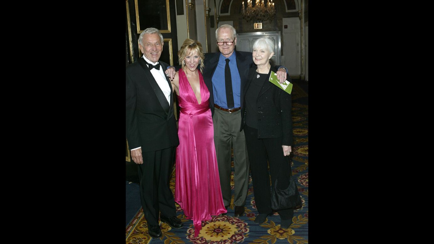 Klugman, Heather Randall, Paul Newman and Newman's wife, Joanne Woodward, attend the National Actors Theater Benefit "A Broadway Frolic 2004" at The Plaza Hotel on April 19, 2004, in New York.