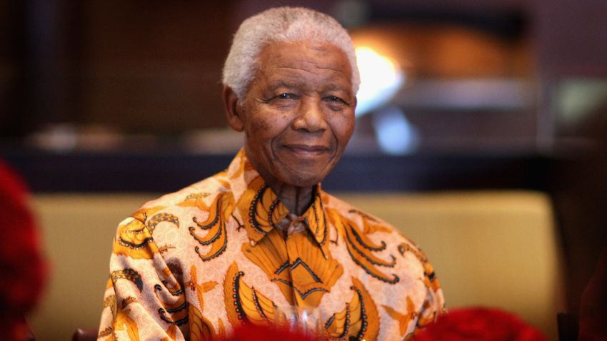 Nelson Mandela at a lunch to Benefit the Mandela Children's Foundation on April 3, 2009 in Cape Town, South Africa.