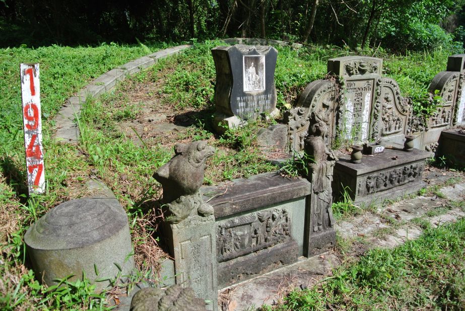 Oon Tuan Cheng's grave, part of a double tomb with her husband's, is marked for exhumation in Bukit Brown cemetery.