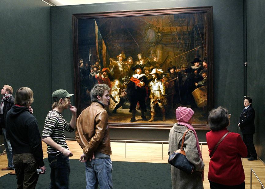 Dutch artist Rembrandt van Rijn's famous 'Night Watch' painting in Amsterdam's Rijksmuseum. The museum reopens in April 2013 after a 10-year renovation -- just one of the reasons to hit the Dutch city in 2013.