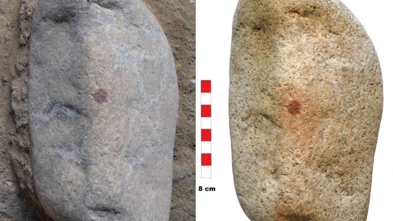 Archaeologists found a strange red mark on rock. Forensic police helped them unravel who made it | CNN