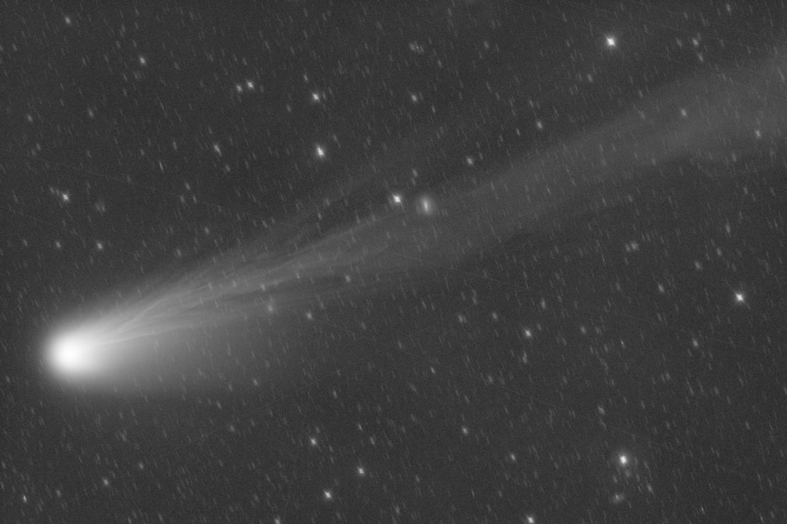 The Virtual Telescope Project captured a view of the comet over Manciano, in Italy's Tuscany region, under the darkest sky of the peninsula.