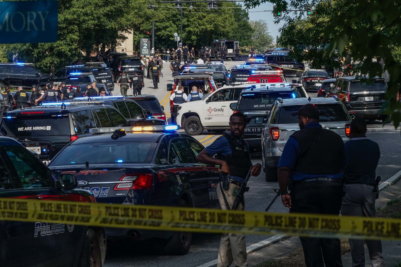 Law enforcement officers are seen near the US Centers for Disease Control and Prevention headquarters in Atlanta, Georgia, during an <a href="index.php?page=&url=https%3A%2F%2Fwww.cnn.com%2F2025%2F08%2F12%2Fus%2Fcdc-atlanta-shooting-shots-windows">active shooting</a> on Friday, August 8. A gunman <a href="index.php?page=&url=https%3A%2F%2Fwww.cnn.com%2F2025%2F08%2F09%2Fus%2Fatlanta-cdc-emory-university-shooting-hnk">opened fire on Friday afternoon</a>, shooting nearly 500 rounds at the CDC complex using guns he stole from his father’s safe. One first responder, DeKalb County Police Officer David Rose, was killed.