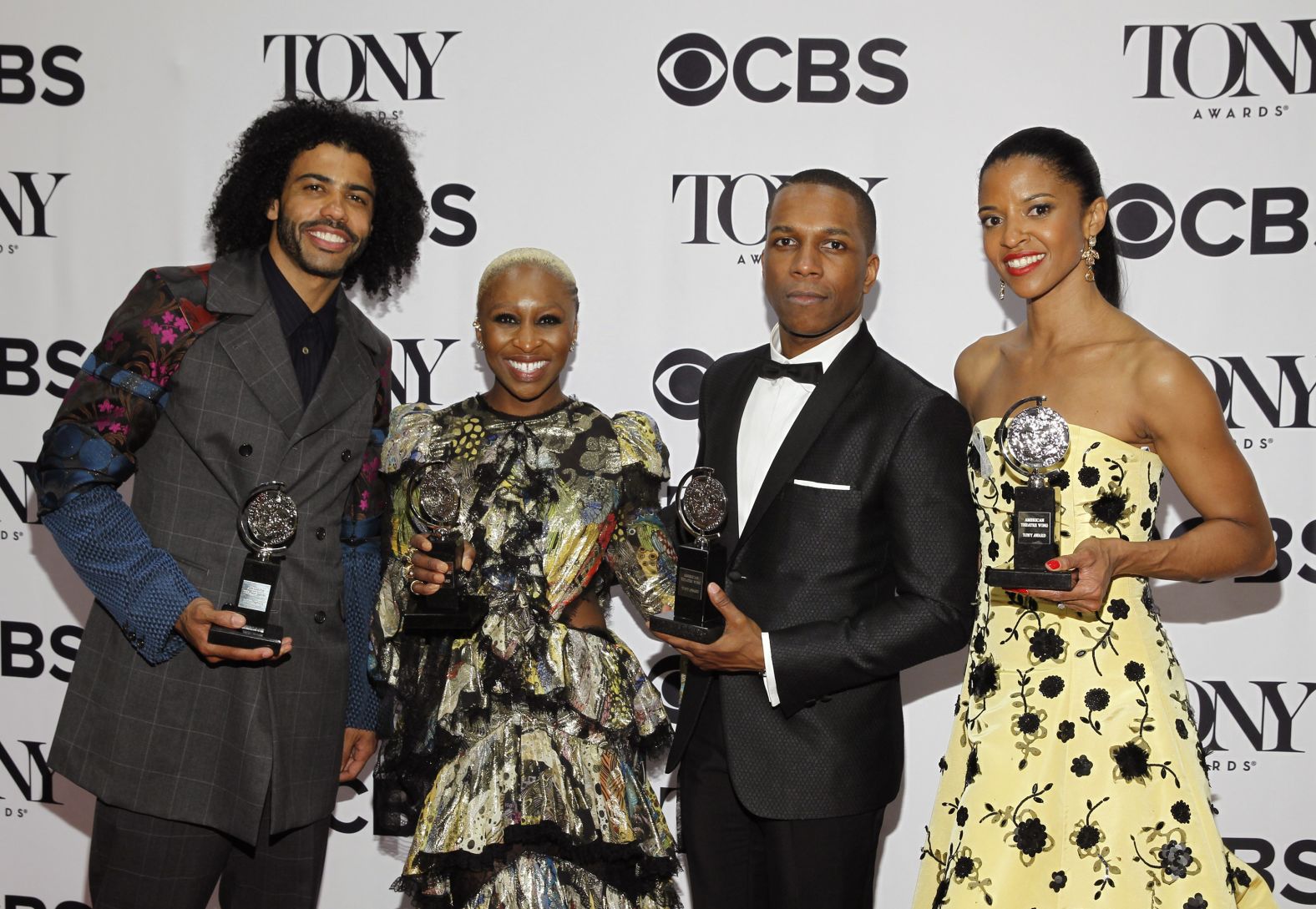 From left, Diggs, Cynthia Erivo, Leslie Odom Jr. and Renee Elise Goldsberry pose with the Tony Awards they won in June 2016. Diggs, Odom and Goldsberry all won for their performances in "Hamilton." Erivo won for "The Color Purple."