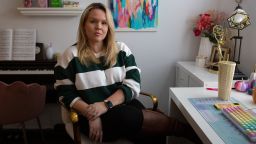 AJ Willingham sits in her home office. 