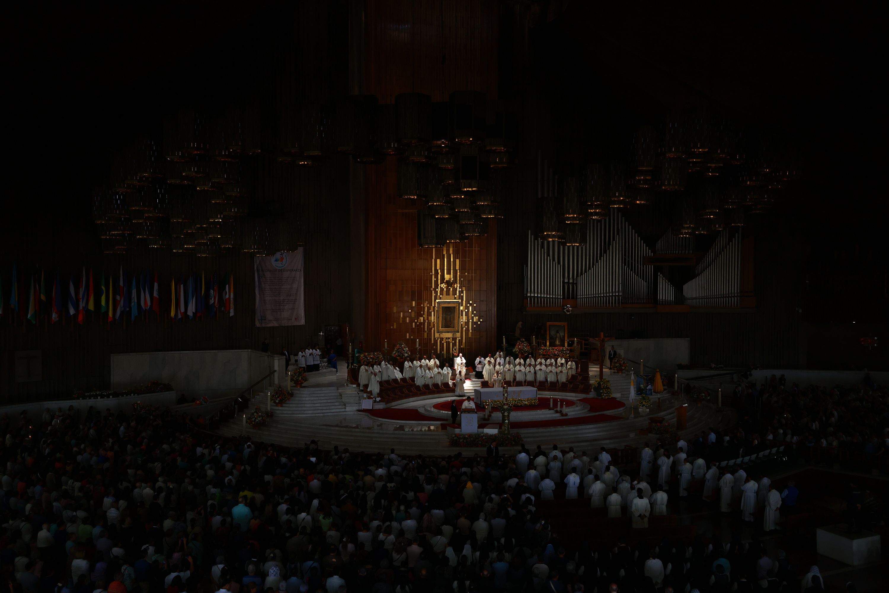 The pope is honored by a Mass at the Basilica of Guadalupe in Mexico City.