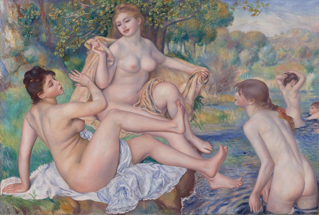 "The Great Bathers," an oil on canvas piece created between 1886–87, is one of Renoir's most known works.