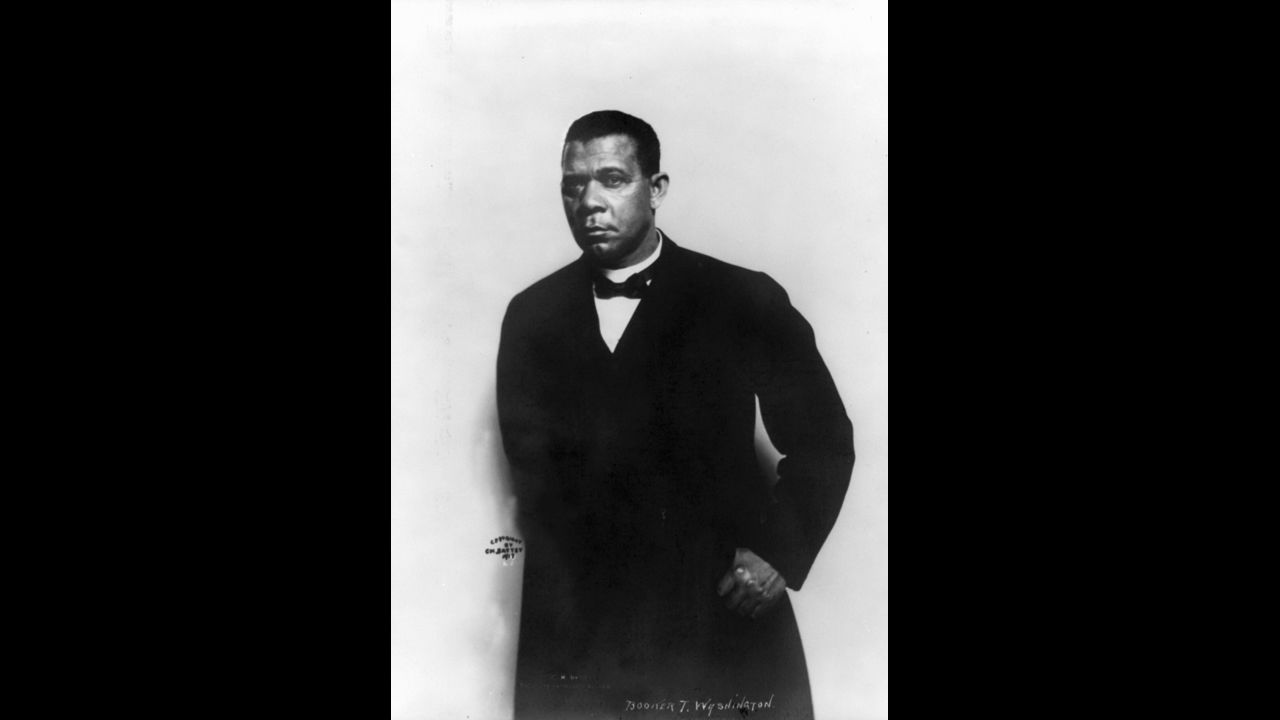 A portrait of renowned educator, author and political adviser Booker T. Washington, circa 1915.