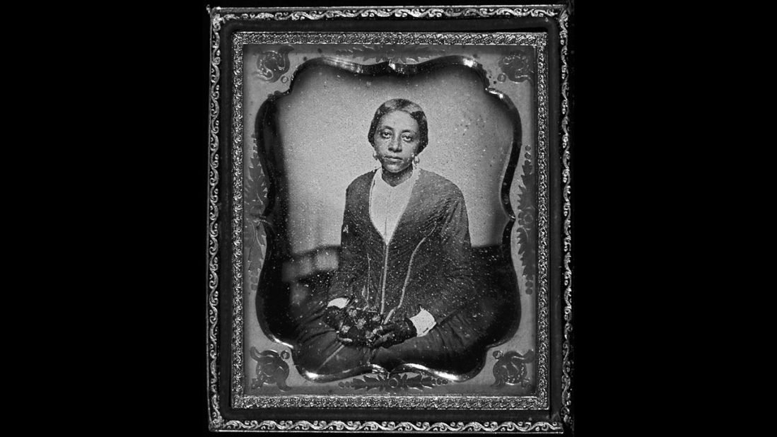This woman is believed to be Sarah McGill Russwurm, sister of Urias A. McGill and widow of John Russwurm, in 1854. John Russwurm helped start Freedom's Journal, the first black-owned and operated newspaper in the United States.
