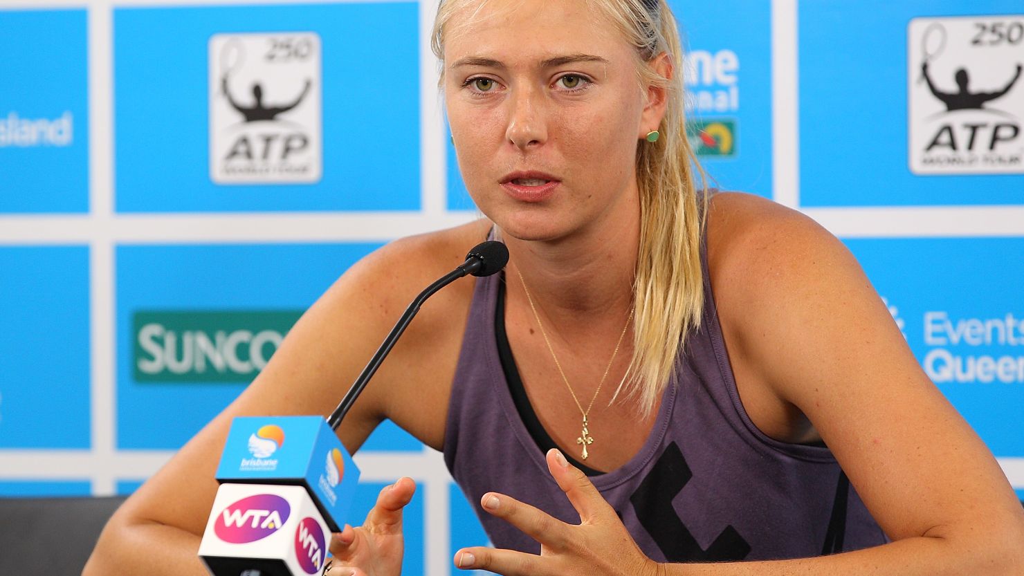 Maria Sharapova explains to the media the reasons for her pull out from the Brisbane International tournament.