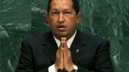 [File photo] Venezuelan President Hugo Chavez addresses the United Nations General Assembly September 20, 2006 at the UN in New York City.