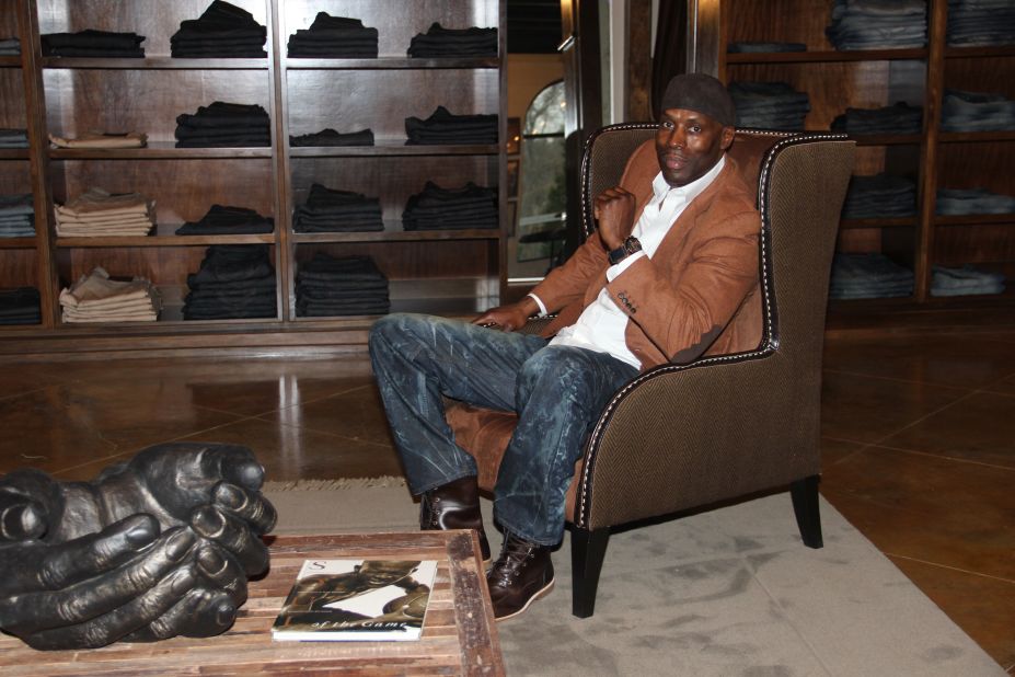 Former NBA player Kevin Willis at his retail store in Atlanta that sells specialty clothing to tall men.