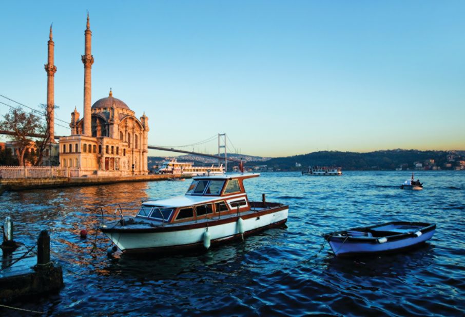 The Four Seasons Around the World jet stops in Istanbul, sitting on the border between Asia and Europe, where jet-setters might want to visit the Hagia Sophia and the Grand Bazaar.
