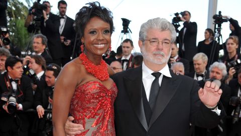 George Lucas, here with fiancee Mellody Hobson, has given Abrams his stamp of approval.